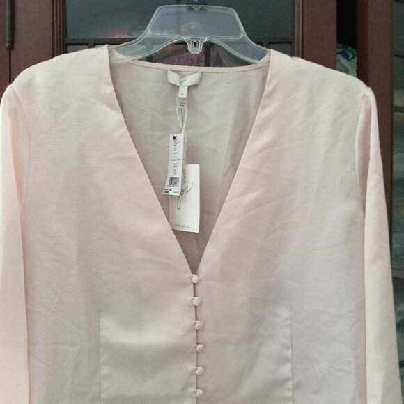 Joie Beige Button down blouse Long Sleeve sz XL, NWT,  /B9 - Picture 3 of 8